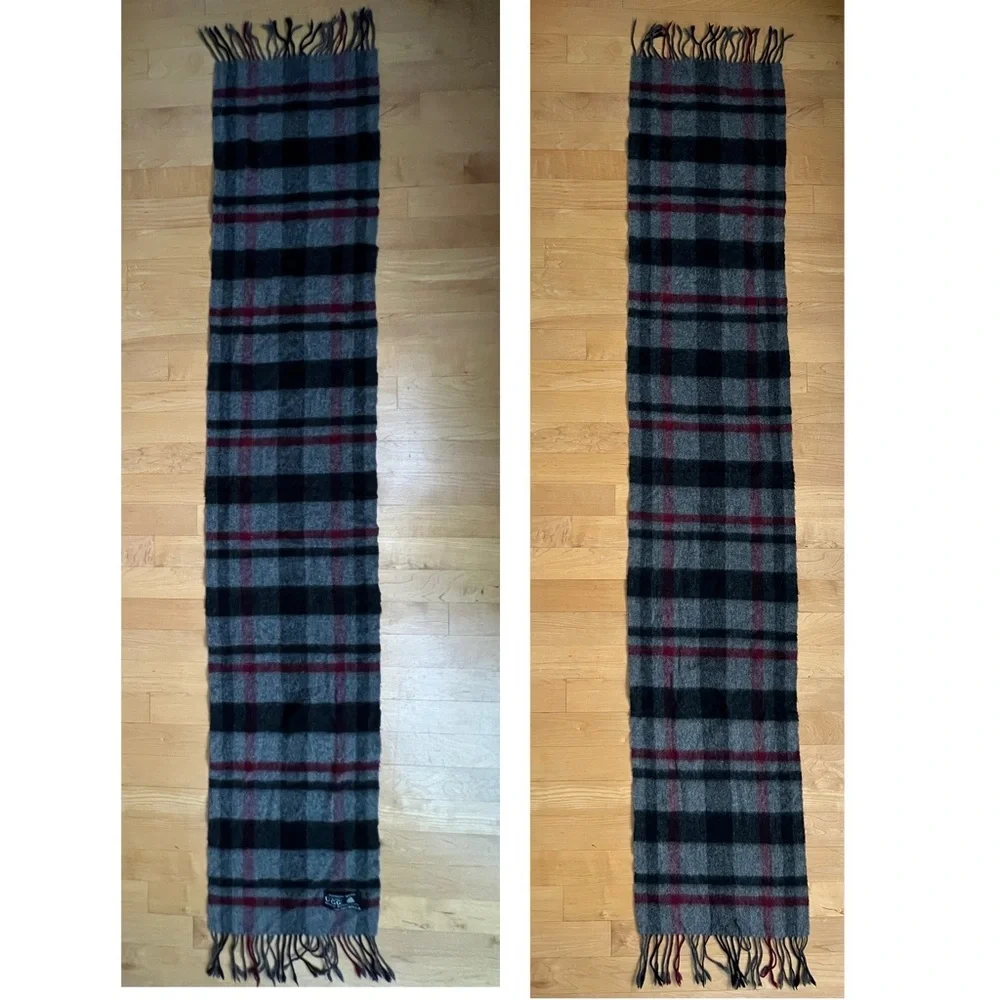 🐑100% Merino Wool Plaid Oblong Women’s/Men’s Neck Wrap Scarf by UGG AUSTRALIA